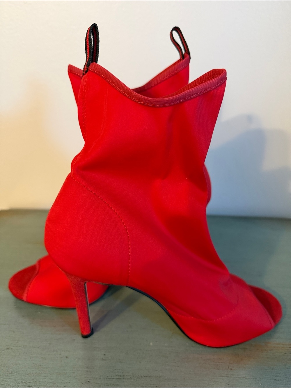 & Other Stories Red Stiletto Sock Booties
